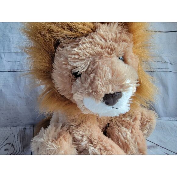 Lion Stuffed Animal Plush 10in Tall Aurora Soft Hard Nose - Picture 2 of 7